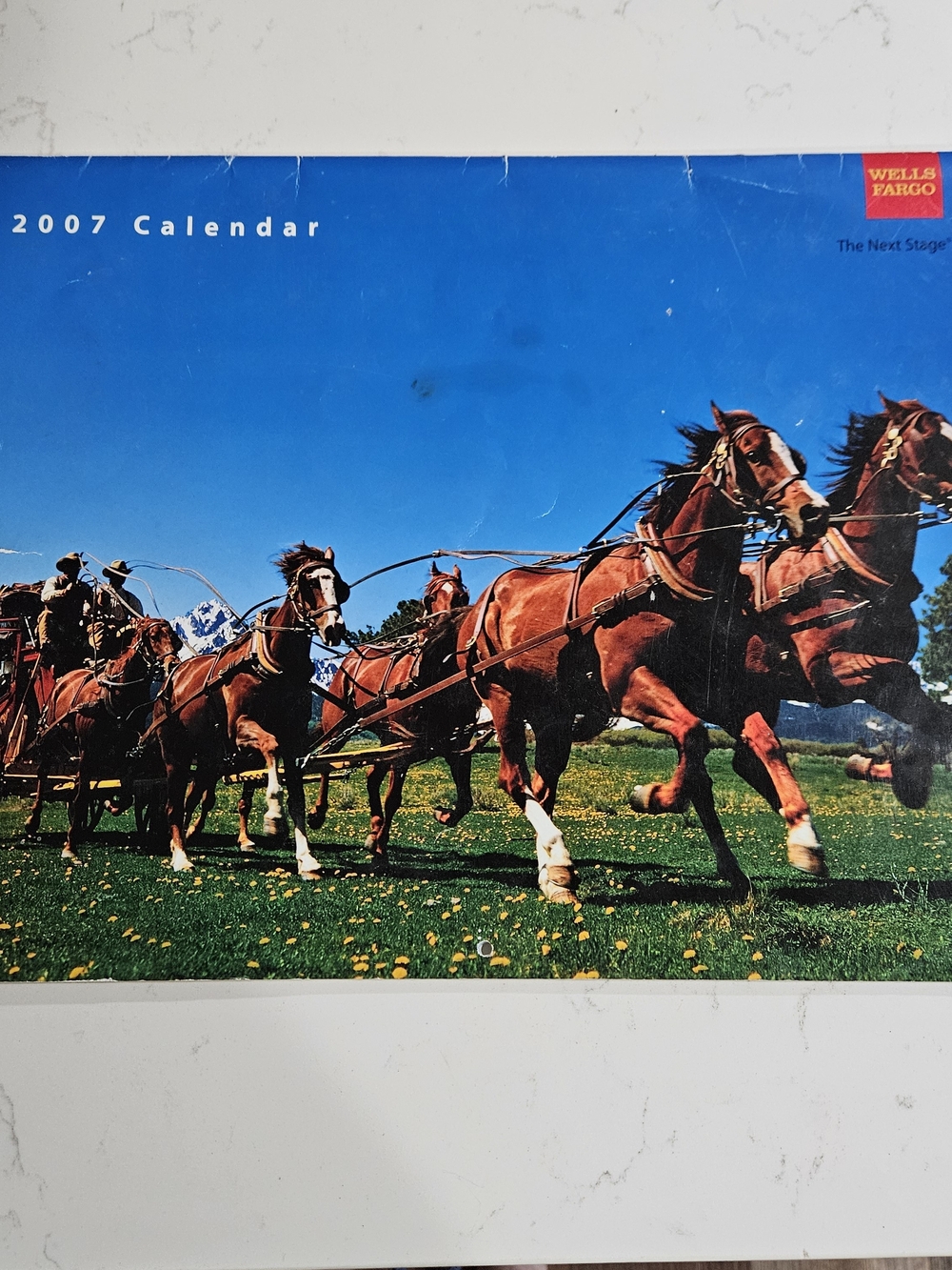 Wells Fargo 2007 Wall Calendar - Blue & Brown Horse Team